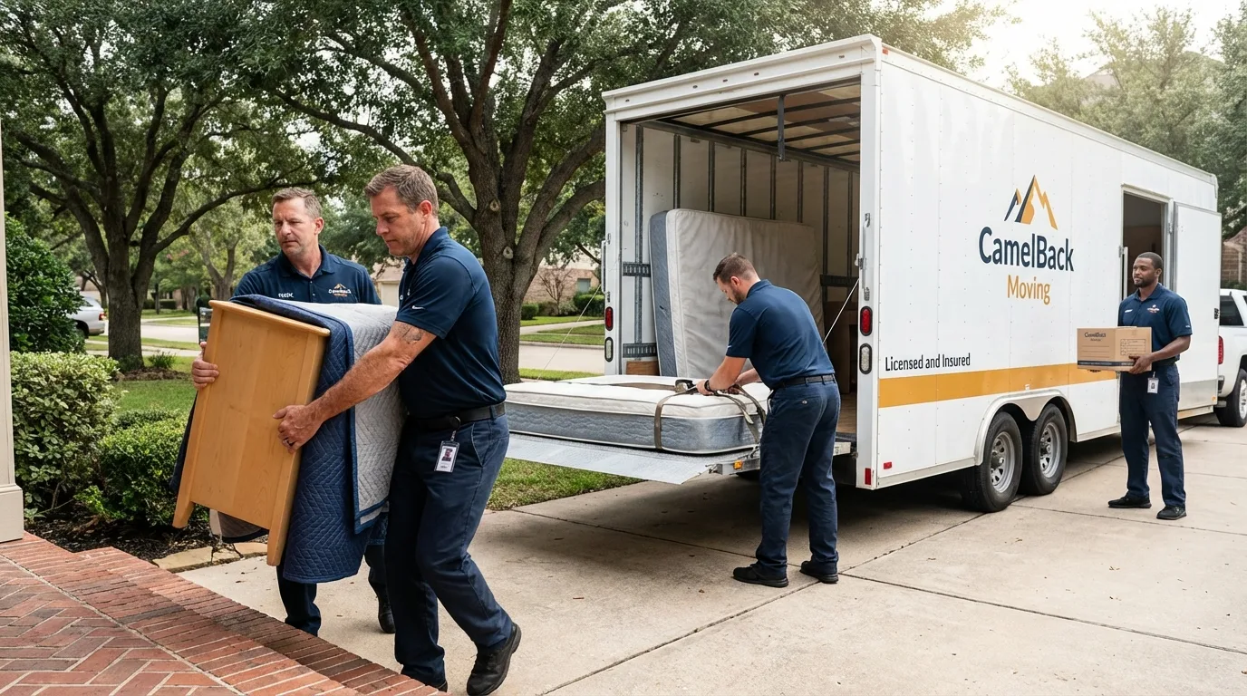 Crew loading residential truck for cross-state move from Windber, PA
